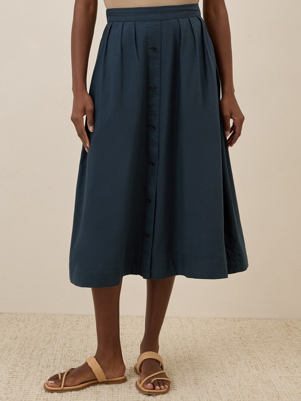 Pact Navy Midi Skirt